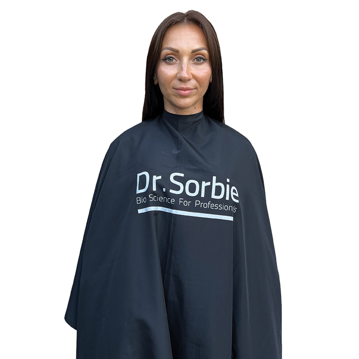 Dr. Sorbie Professional Black Waterproof Salon Cape